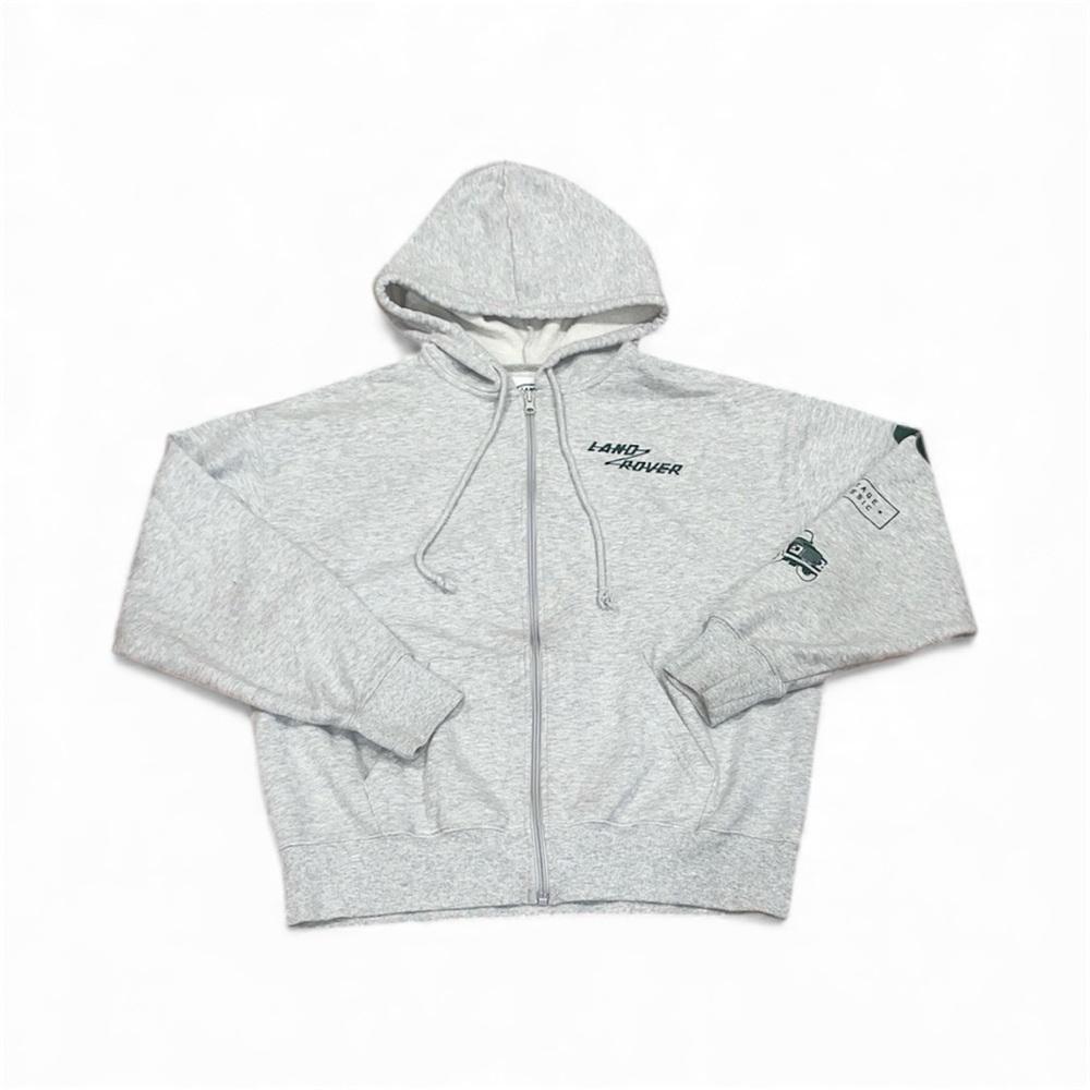 Land Rover grey oversized zip up sweater